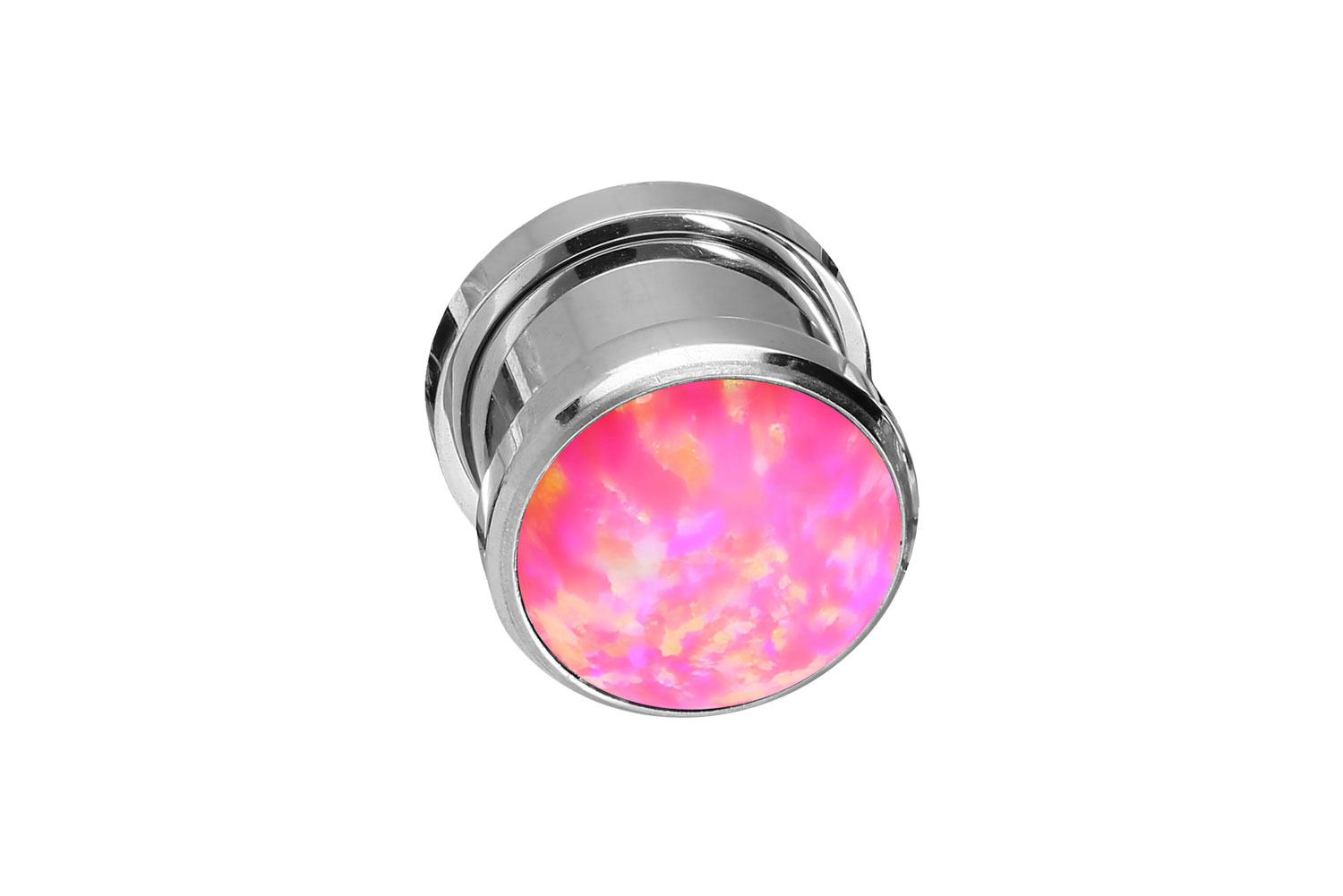 Chirurgenstahl Plug SYNTHETISCHER OPAL ++SALE++ von Piercingline